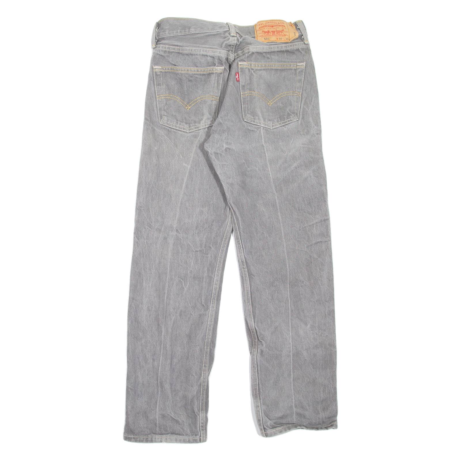 LEVI'S 501 Jeans Mens Grey Regular Straight W26 L27