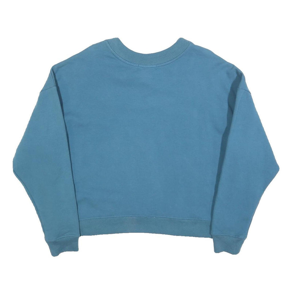 FILA Womens Blue V-Neck Sweatshirt UK 12 Cotton Blend Casual Pullover