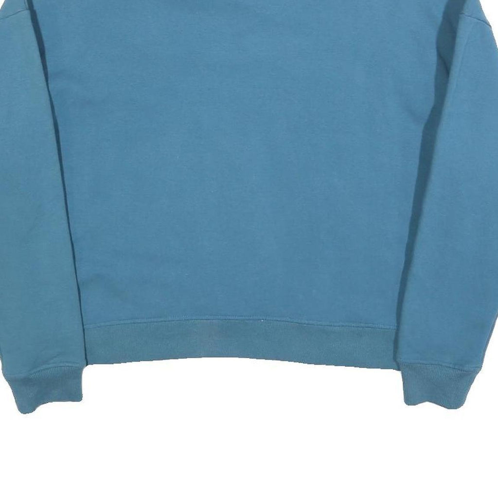 FILA Womens Blue V-Neck Sweatshirt UK 12 Cotton Blend Casual Pullover