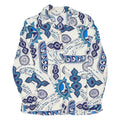 Womens Printed Blouse Blue Long Sleeve Crazy Pattern S