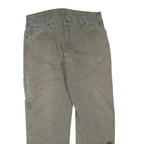 DICKIES Mens Regular Fit Workwear Jeans Beige Cotton Blend Zip W38 L32 Painter