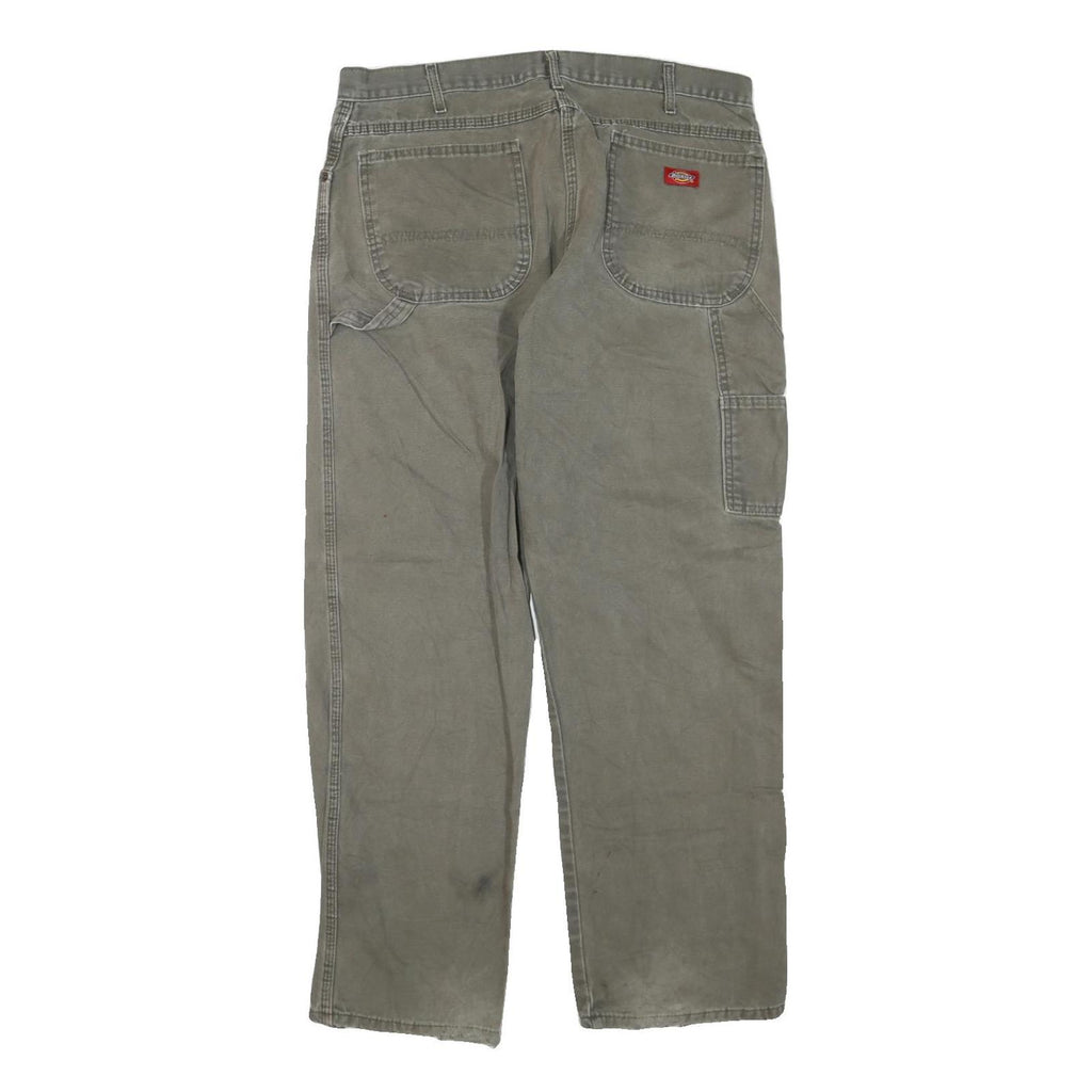 DICKIES Mens Regular Fit Workwear Jeans Beige Cotton Blend Zip W38 L32 Painter