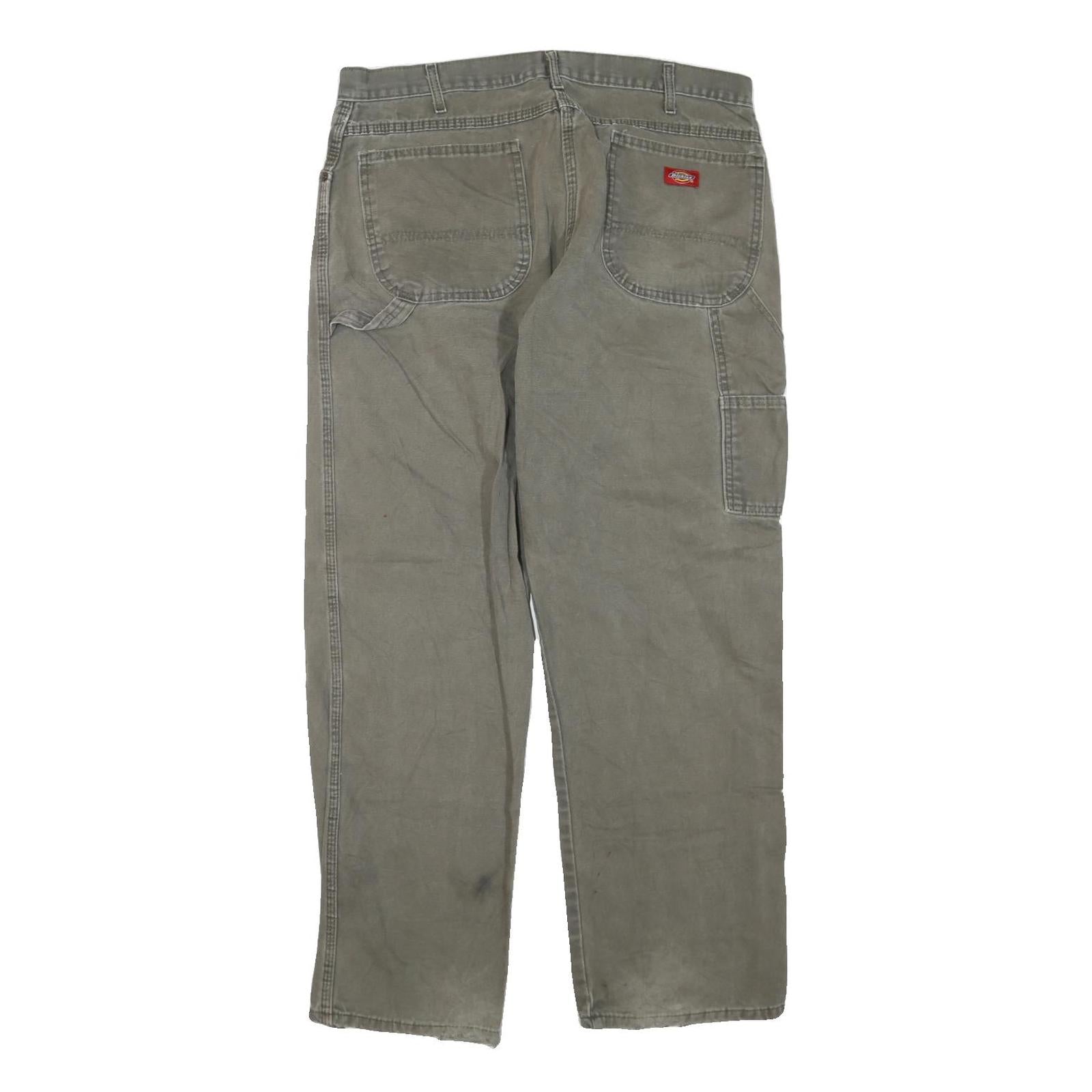 DICKIES Mens Regular Fit Workwear Jeans Beige Cotton Blend Zip W38 L32 Painter