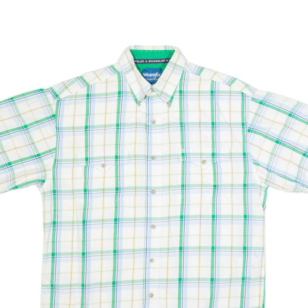 WRANGLER Mens Shirt White Check M