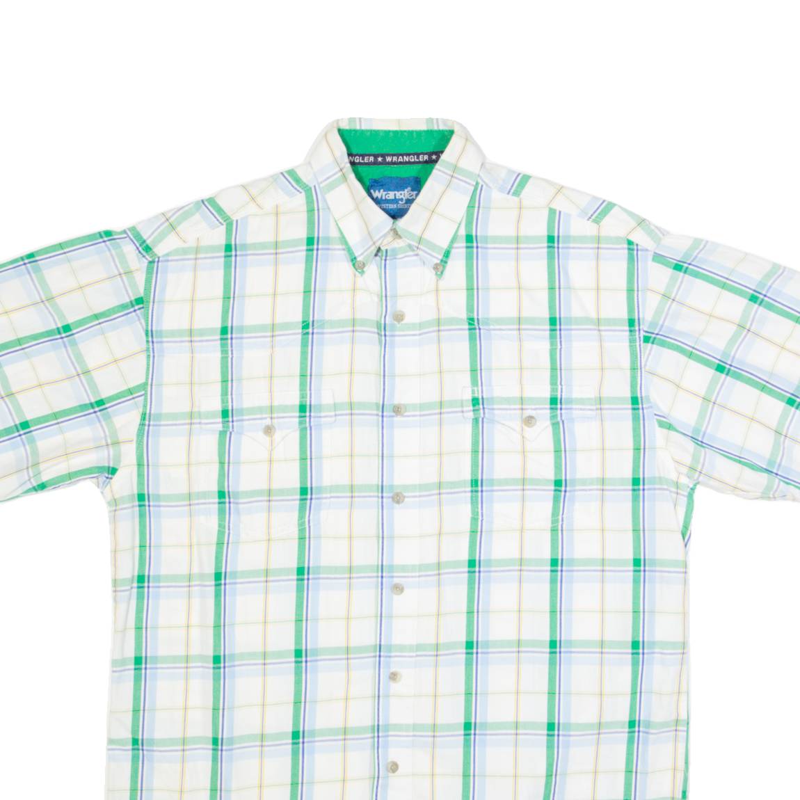 WRANGLER Mens Shirt White Check M