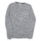 SELECTED HOMME Mens Grey Patterned Cotton Blend Jumper Crew Neck M Casual