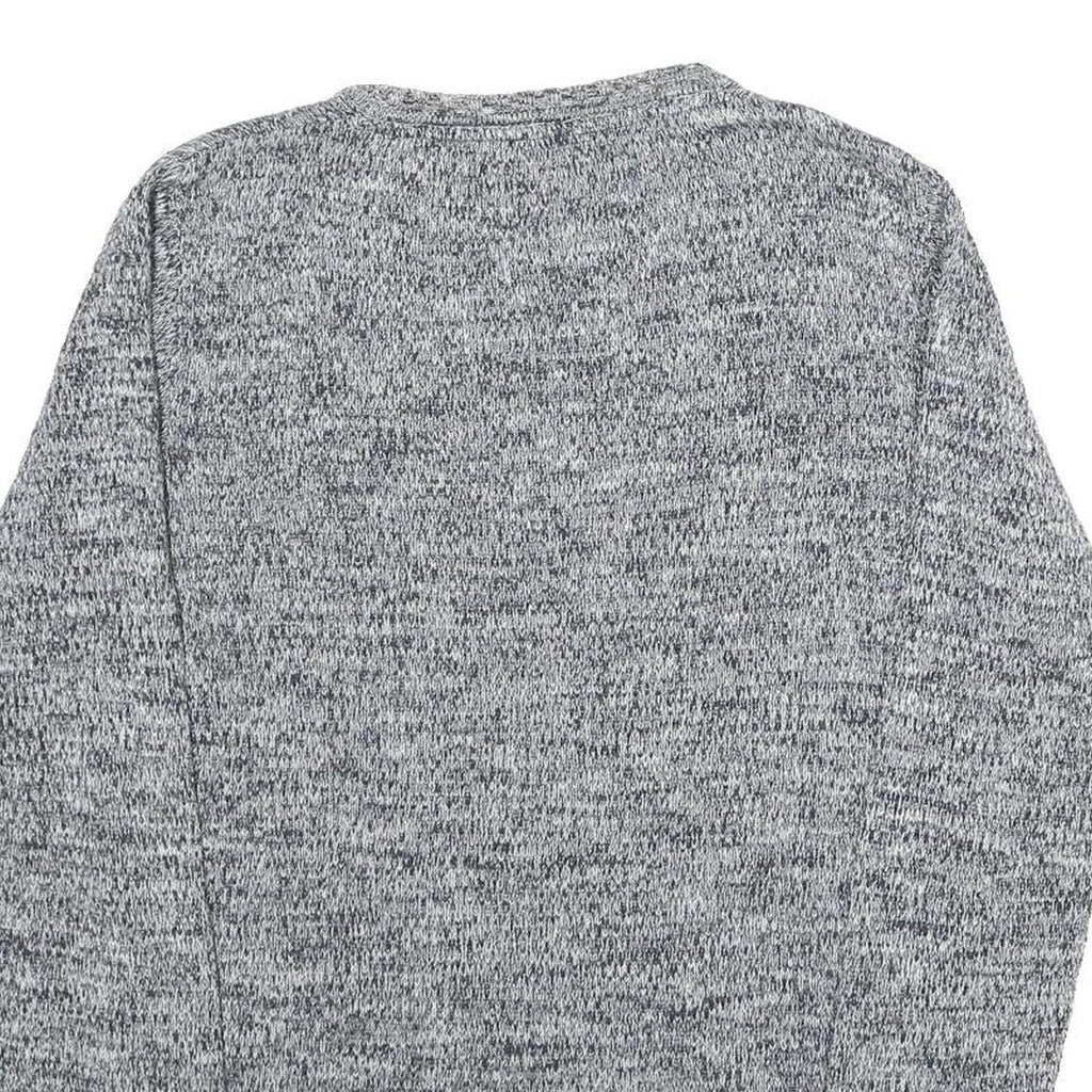 SELECTED HOMME Mens Grey Patterned Cotton Blend Jumper Crew Neck M Casual