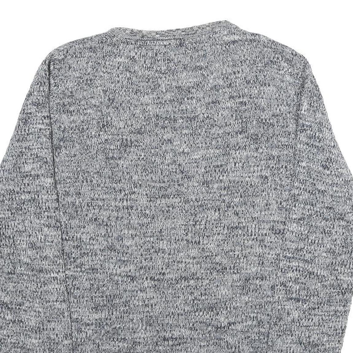 SELECTED HOMME Mens Grey Patterned Cotton Blend Jumper Crew Neck M Casual