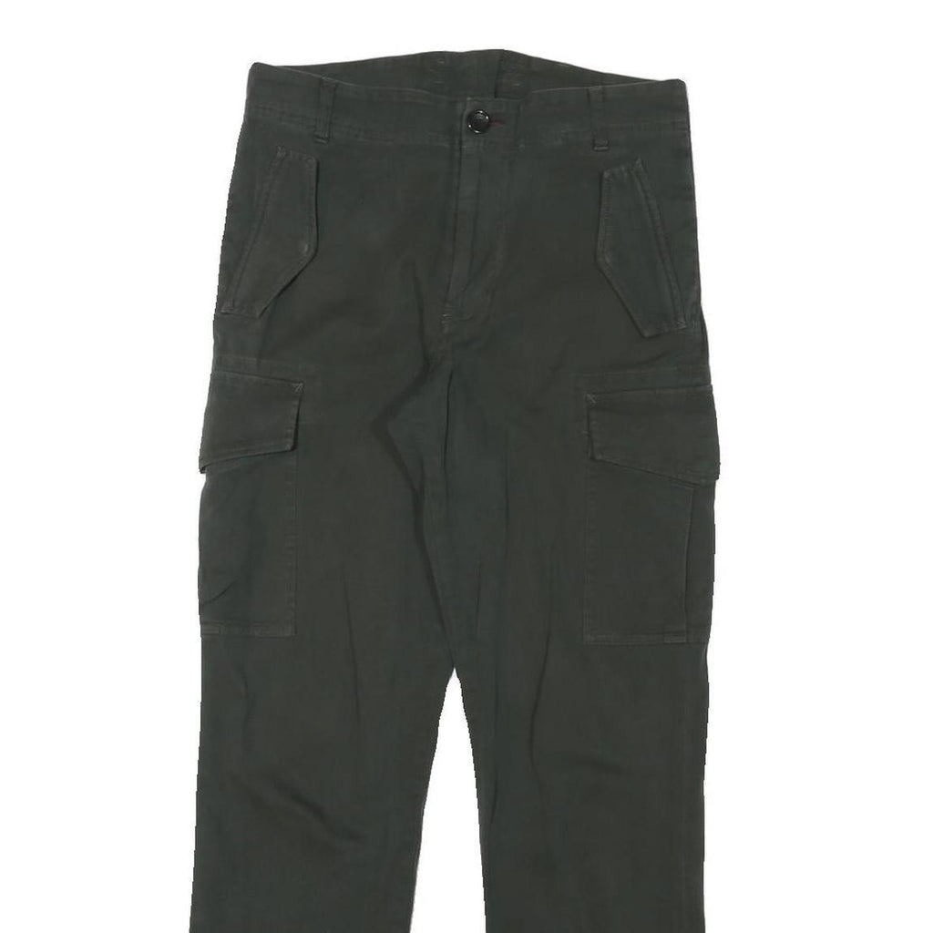 PAUL SMITH Mens Cotton Blend Black Regular Cargo Trousers W30 L30 Workwear Zip