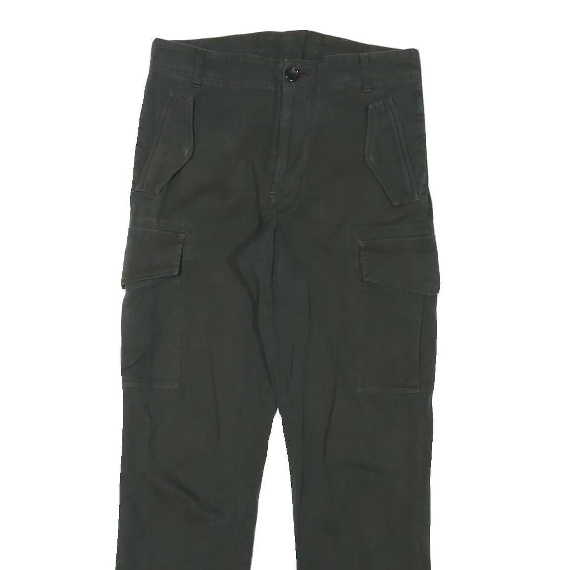 PAUL SMITH Mens Cotton Blend Black Regular Cargo Trousers W30 L30 Workwear Zip