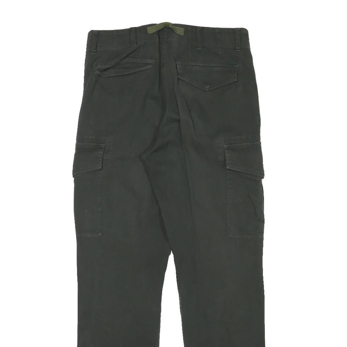 PAUL SMITH Mens Cotton Blend Black Regular Cargo Trousers W30 L30 Workwear Zip