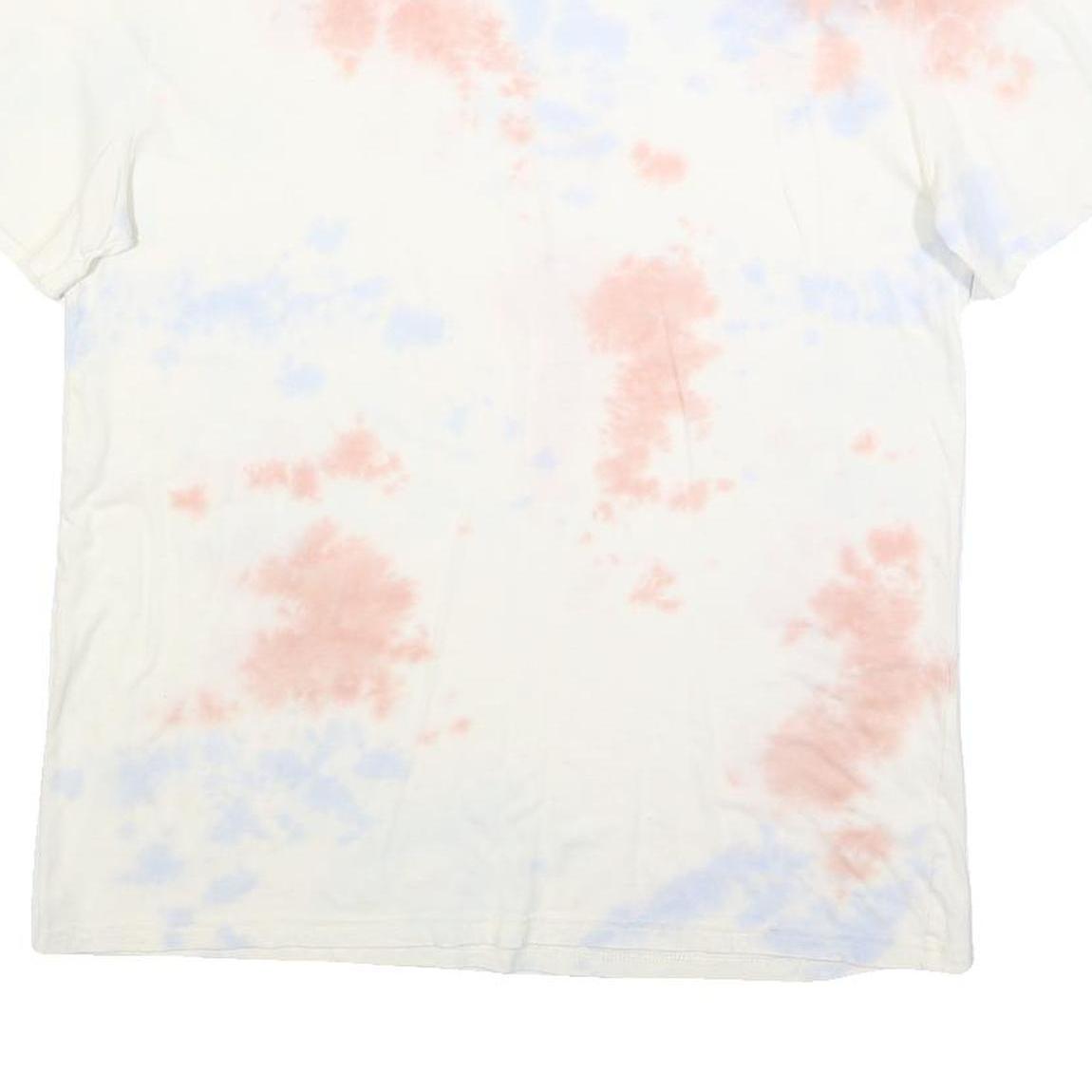 CHAMPION Mens White & Pink Tie Dye T-Shirt L Short Sleeve Crew Neck Casual