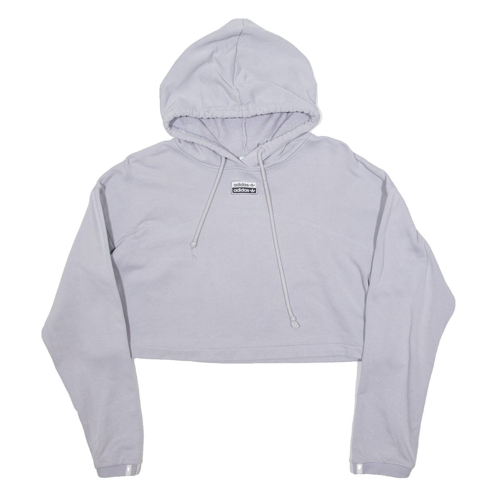 ADIDAS Cropped Womens Purple Hoodie UK 12