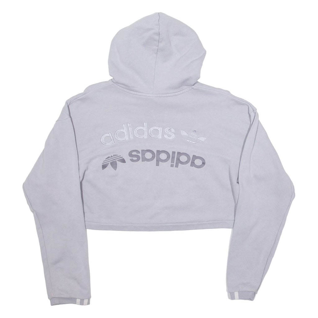 ADIDAS Cropped Womens Purple Hoodie UK 12