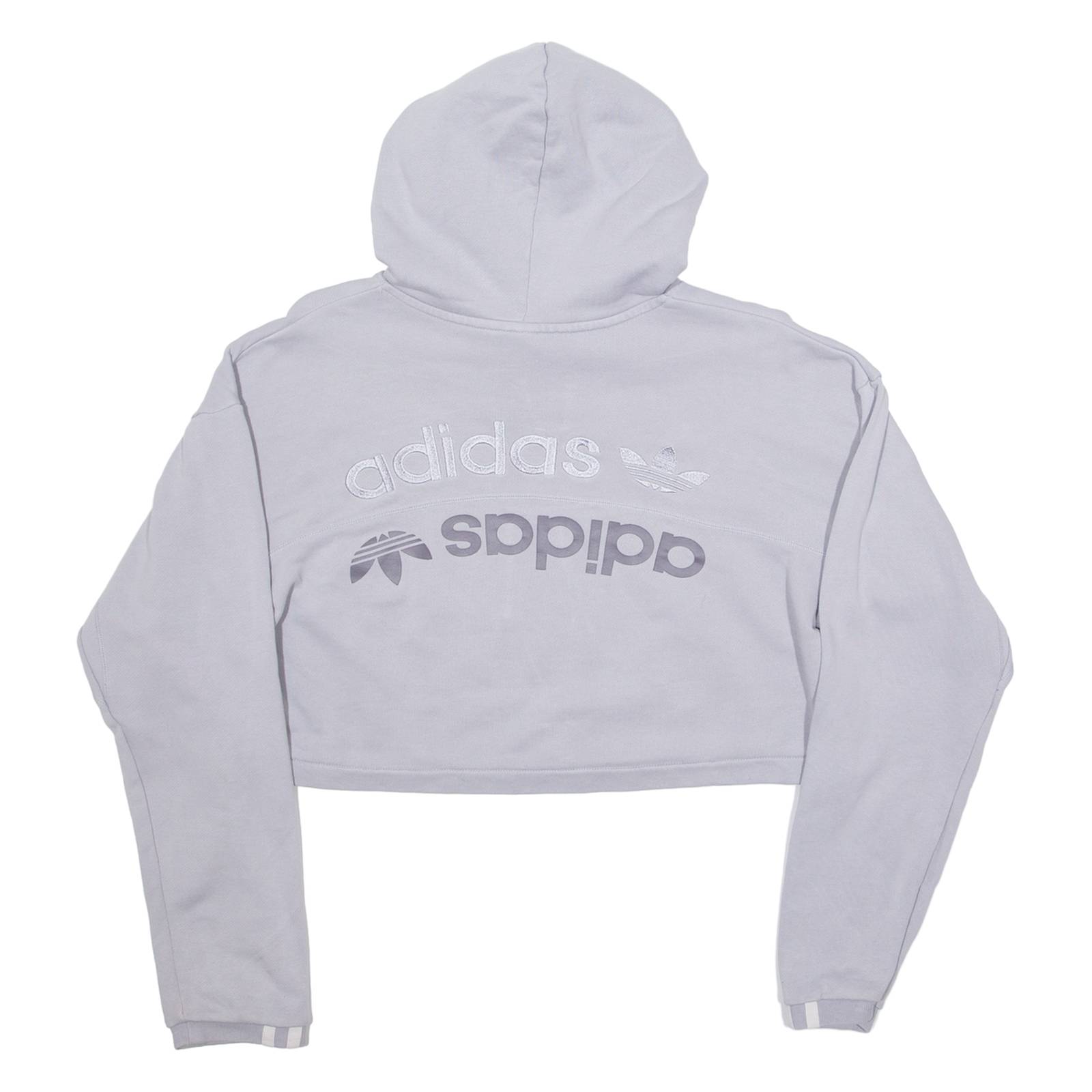 ADIDAS Cropped Womens Purple Hoodie UK 12