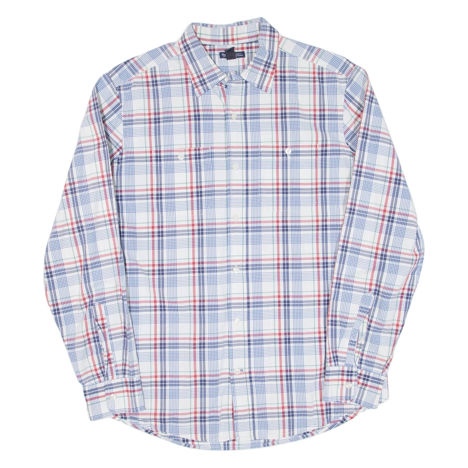 GAP Mens Shirt Blue Check Long Sleeve M