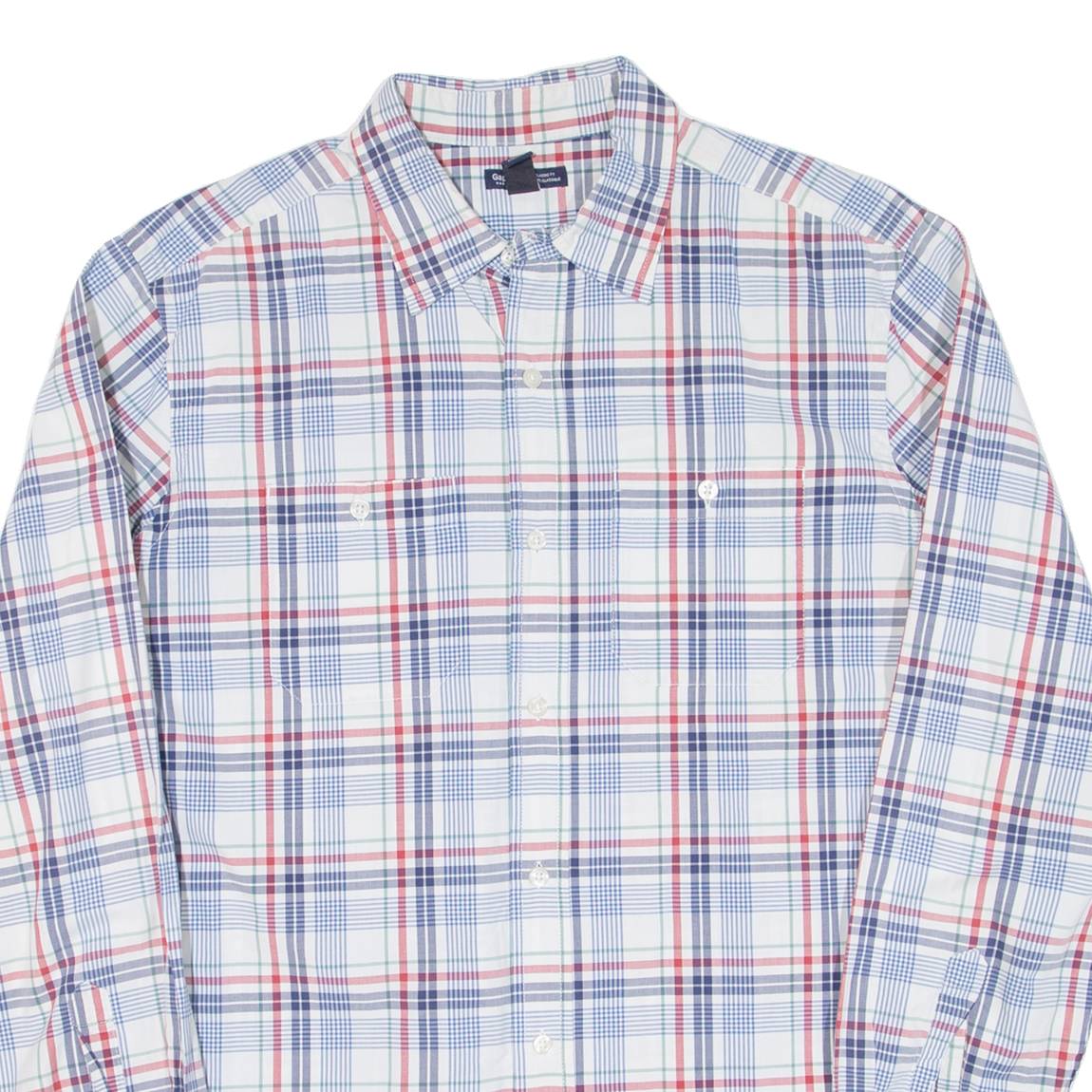 GAP Mens Shirt Blue Check Long Sleeve M