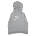 NIKE Womens Grey Hoodie L Cotton Blend Pullover Casual Sportswear