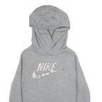 NIKE Womens Grey Hoodie L Cotton Blend Pullover Casual Sportswear