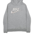 NIKE Womens Grey Hoodie L Cotton Blend Pullover Casual Sportswear