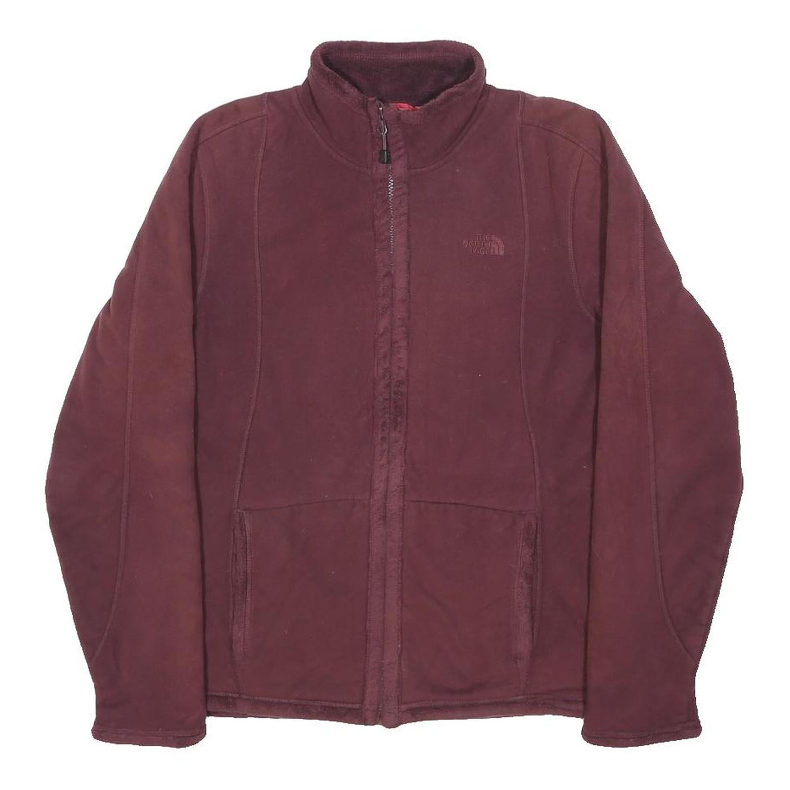 THE NORTH FACE Womens Maroon Jacket M Polyester Fleece Outdoor Zip Casual