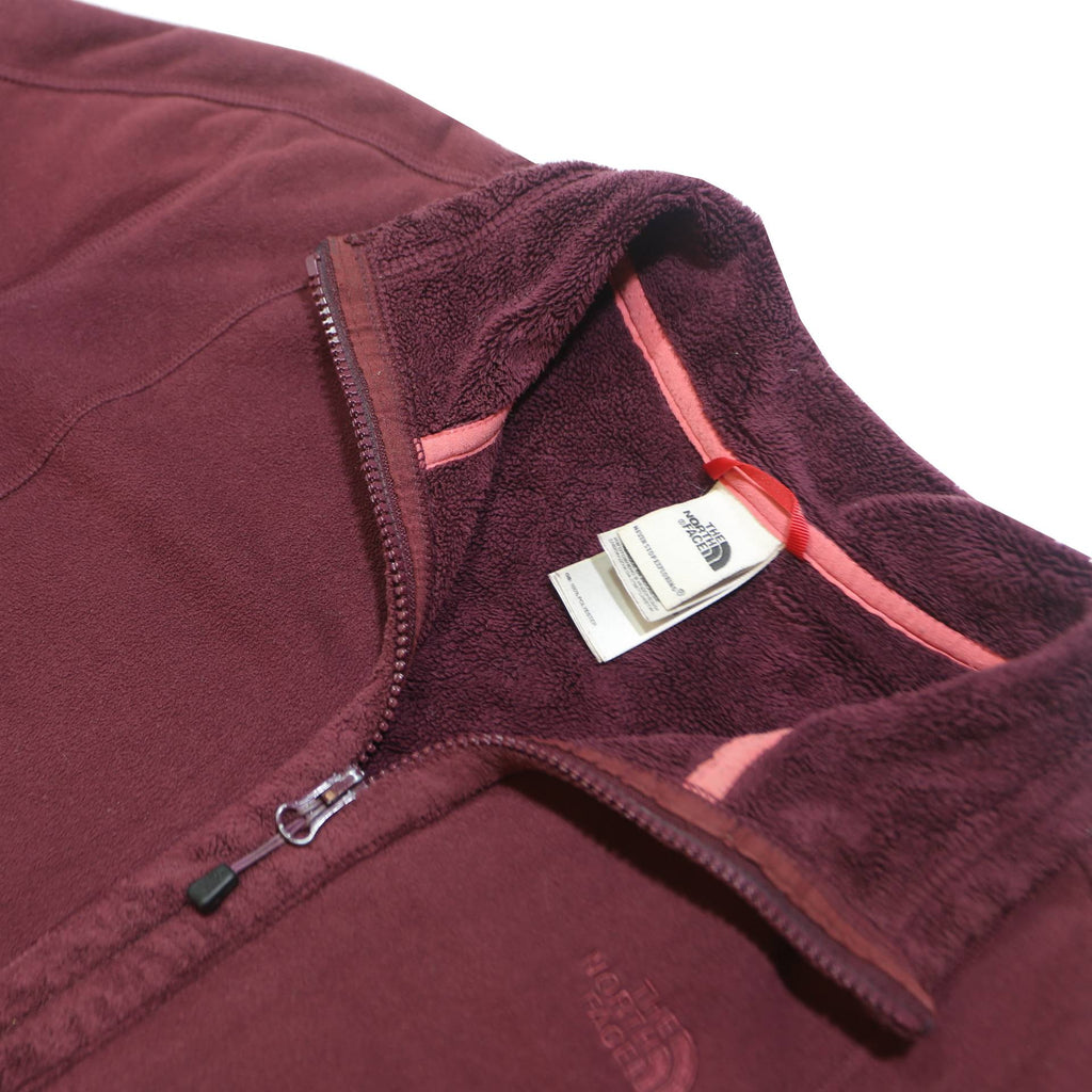 THE NORTH FACE Womens Maroon Jacket M Polyester Fleece Outdoor Zip Casual