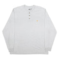 CARHARTT Mens Grey Henley Long Sleeve T-Shirt L Cotton Blend Pocket