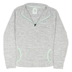 WEIRD FISH Womens Grey & Mint Patterned Jumper Pullover Crew Neck Rib Knit UK 14