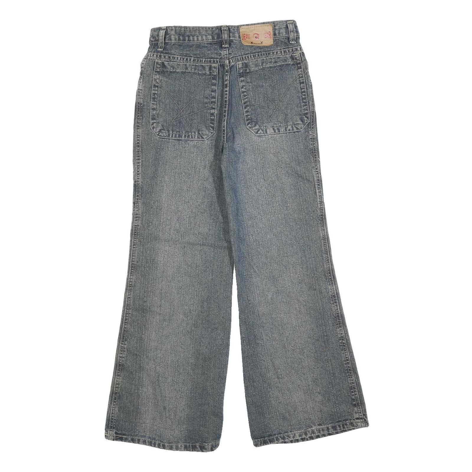 Womens Relaxed Blue Denim Jeans W29 L27 Zip Patchwork Relaxed Fit Casual