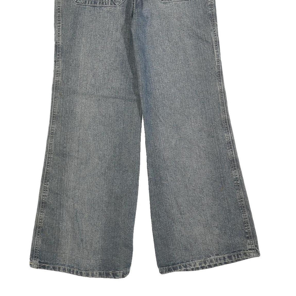 Womens Relaxed Blue Denim Jeans W29 L27 Zip Patchwork Relaxed Fit Casual