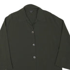KRIZIA Womens Green Wool Blend Jacket L Button Plain Classic Fit Long Sleeve