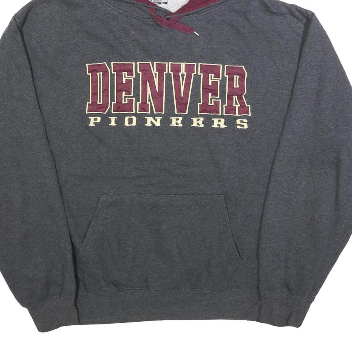 STADIUM Mens Grey & Burgundy Denver Pioneers Pullover Hoodie 2XL Casual