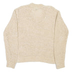 MARC O'POLO Womens Jumper Beige V-Neck Open Knit XS