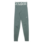 NIKE Womens Leggings Green Slim Skinny XXS W22 L26 Swoosh Logo Sports Gymwear