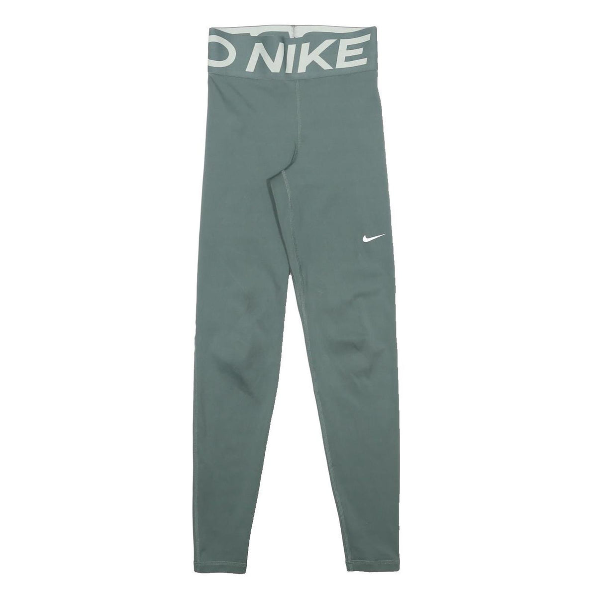 NIKE Womens Leggings Green Slim Skinny XXS W22 L26 Swoosh Logo Sports Gymwear