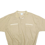 CANDA Mens Beige Short Sleeve Plain XL Cotton Blend Polo Shirt Casual Relaxed