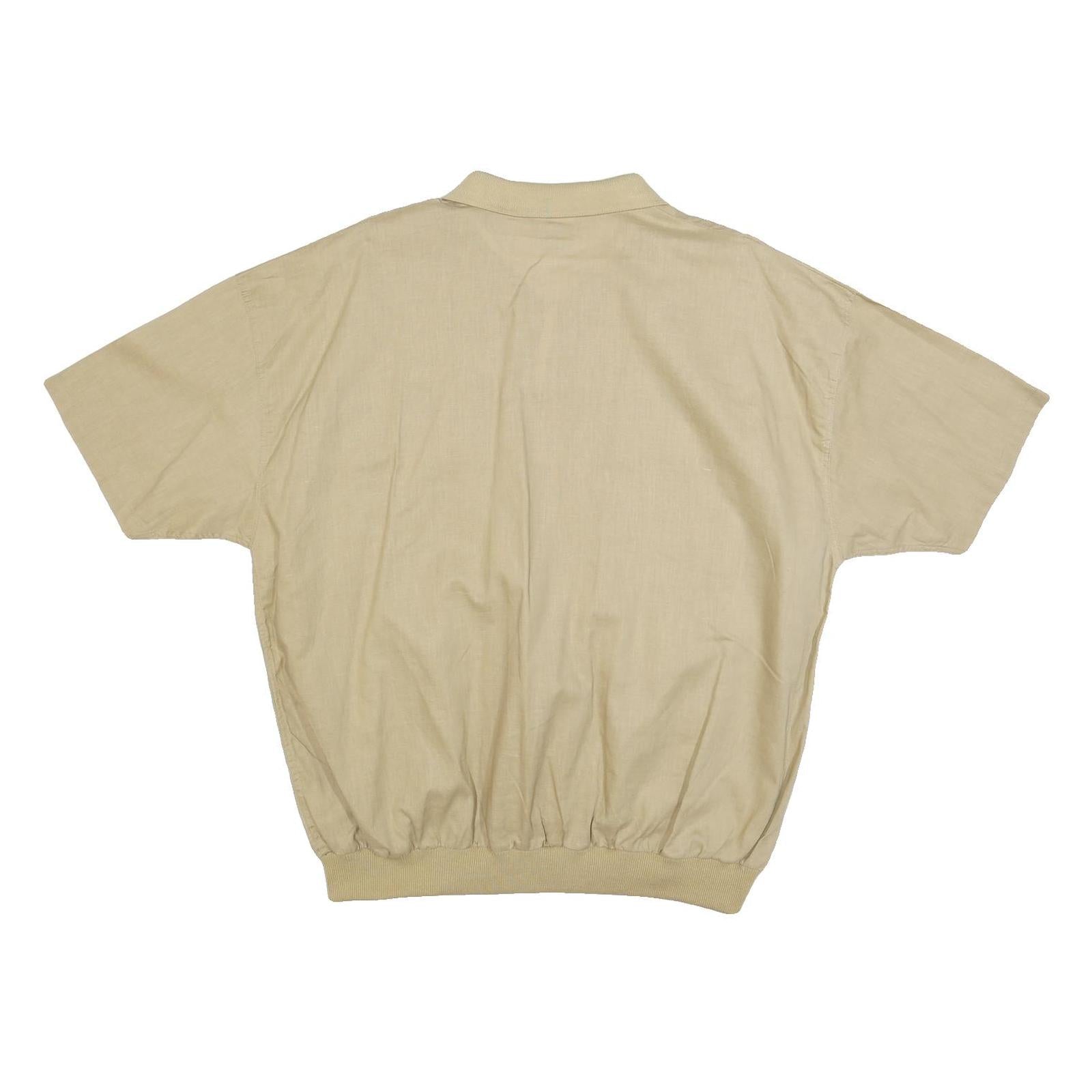 CANDA Mens Beige Short Sleeve Plain XL Cotton Blend Polo Shirt Casual Relaxed