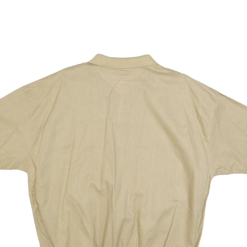 CANDA Mens Beige Short Sleeve Plain XL Cotton Blend Polo Shirt Casual Relaxed