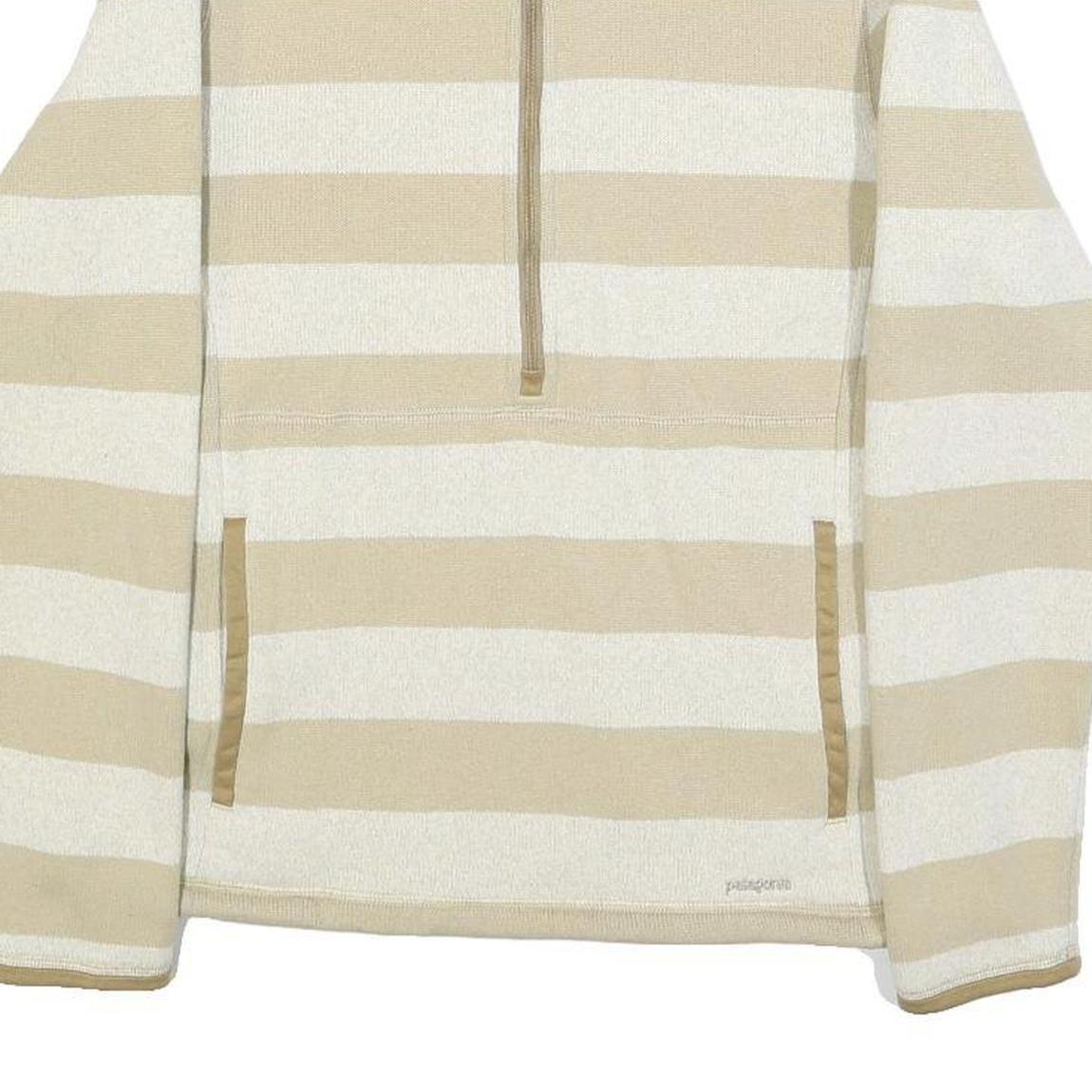 PATAGONIA Womens Beige & Cream Striped Plain Half Zip Pullover Regular Fit M