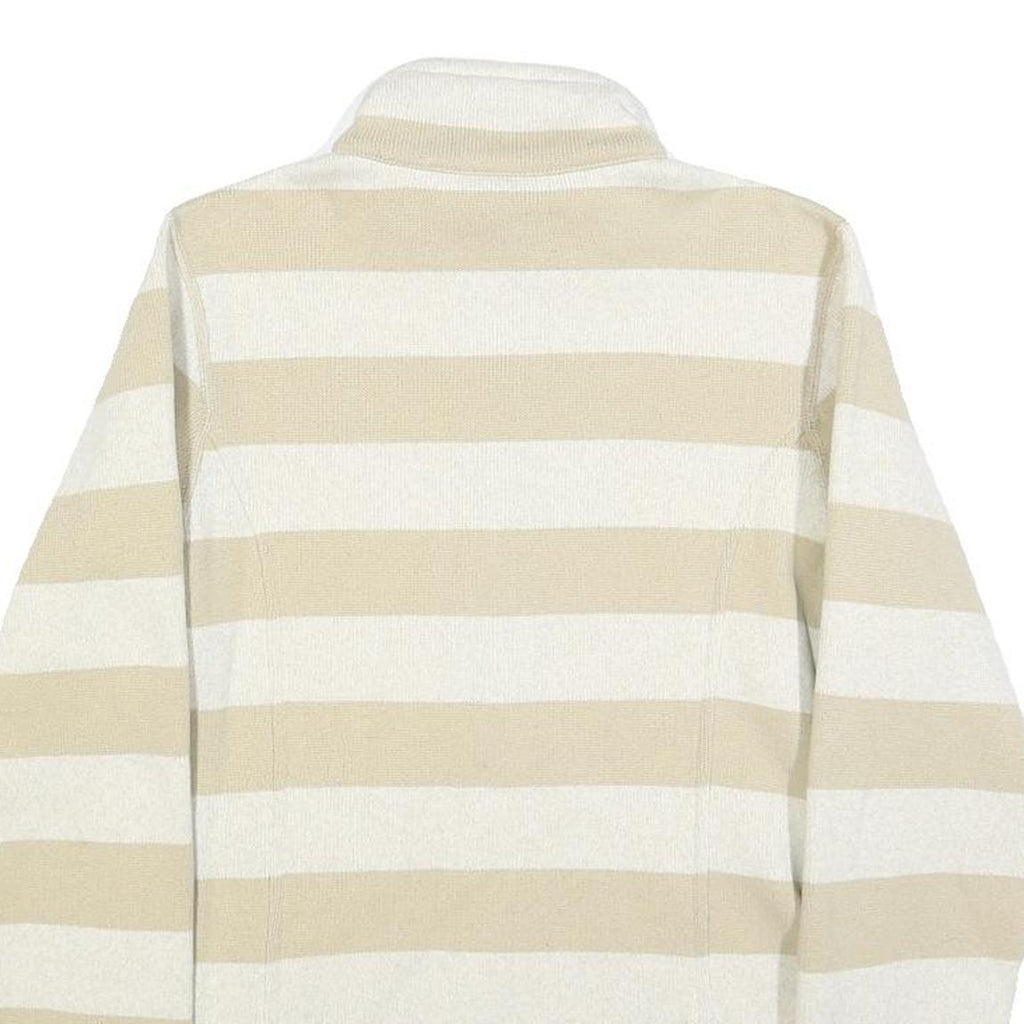 PATAGONIA Womens Beige & Cream Striped Plain Half Zip Pullover Regular Fit M