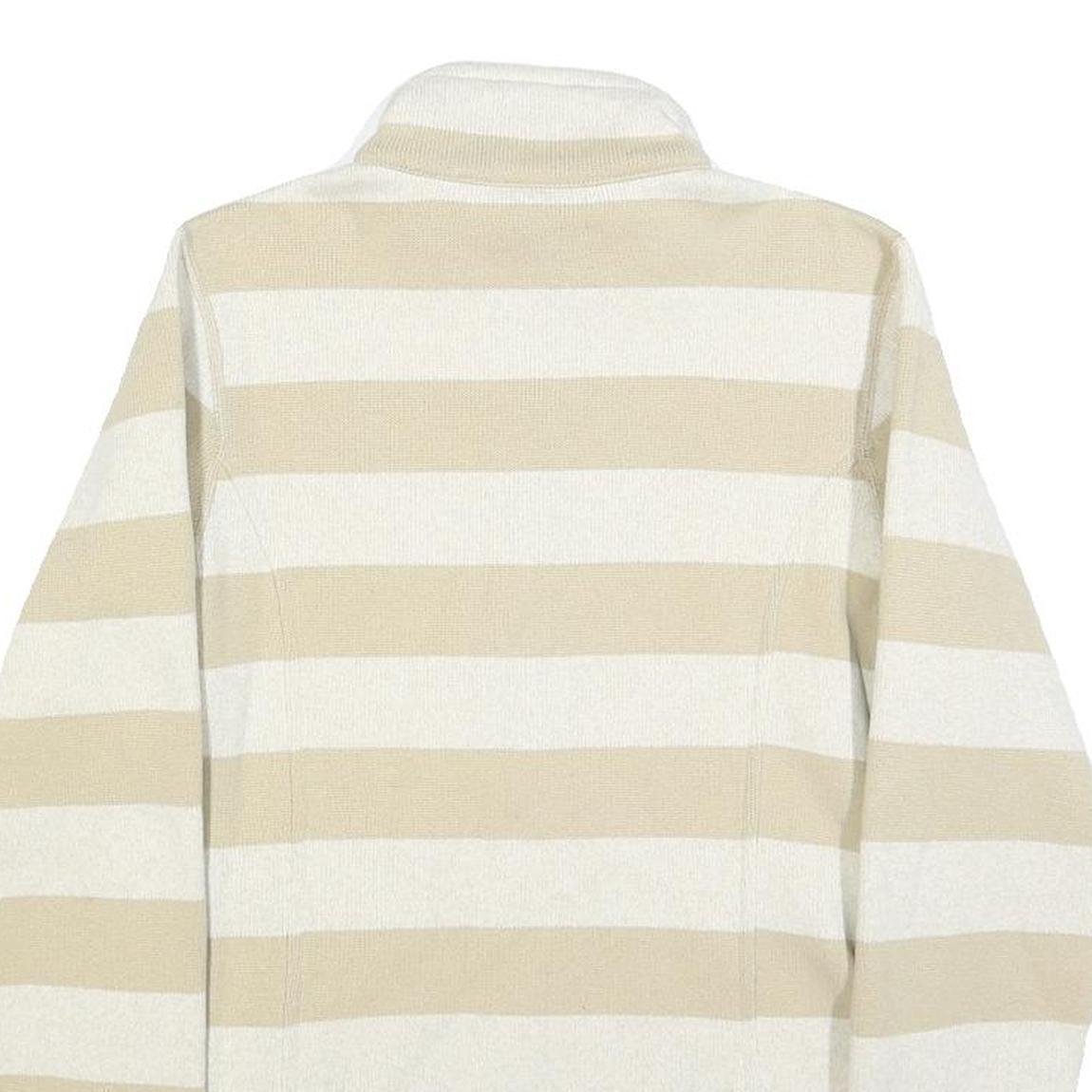 PATAGONIA Womens Beige & Cream Striped Plain Half Zip Pullover Regular Fit M