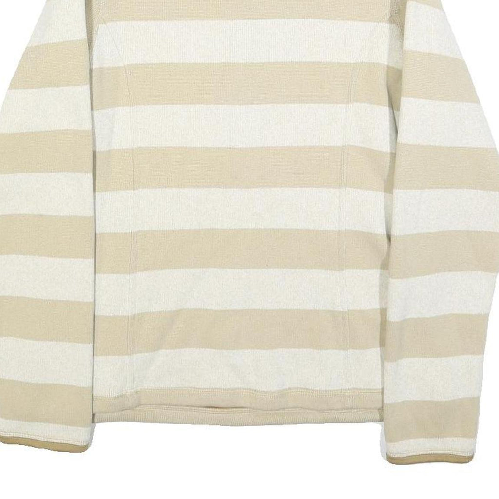 PATAGONIA Womens Beige & Cream Striped Plain Half Zip Pullover Regular Fit M