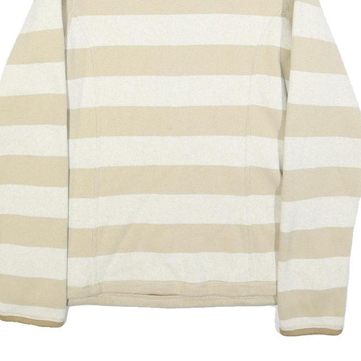 PATAGONIA Womens Beige & Cream Striped Plain Half Zip Pullover Regular Fit M