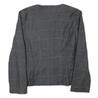 Onnochiaro Womens Grey Wool Blend Button Jacket S Check Pattern