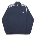 ADIDAS Mens Navy Blue Track Jacket 2XL Polyester Zip Athletic Sportswear
