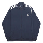 ADIDAS Mens Navy Blue Track Jacket 2XL Polyester Zip Athletic Sportswear