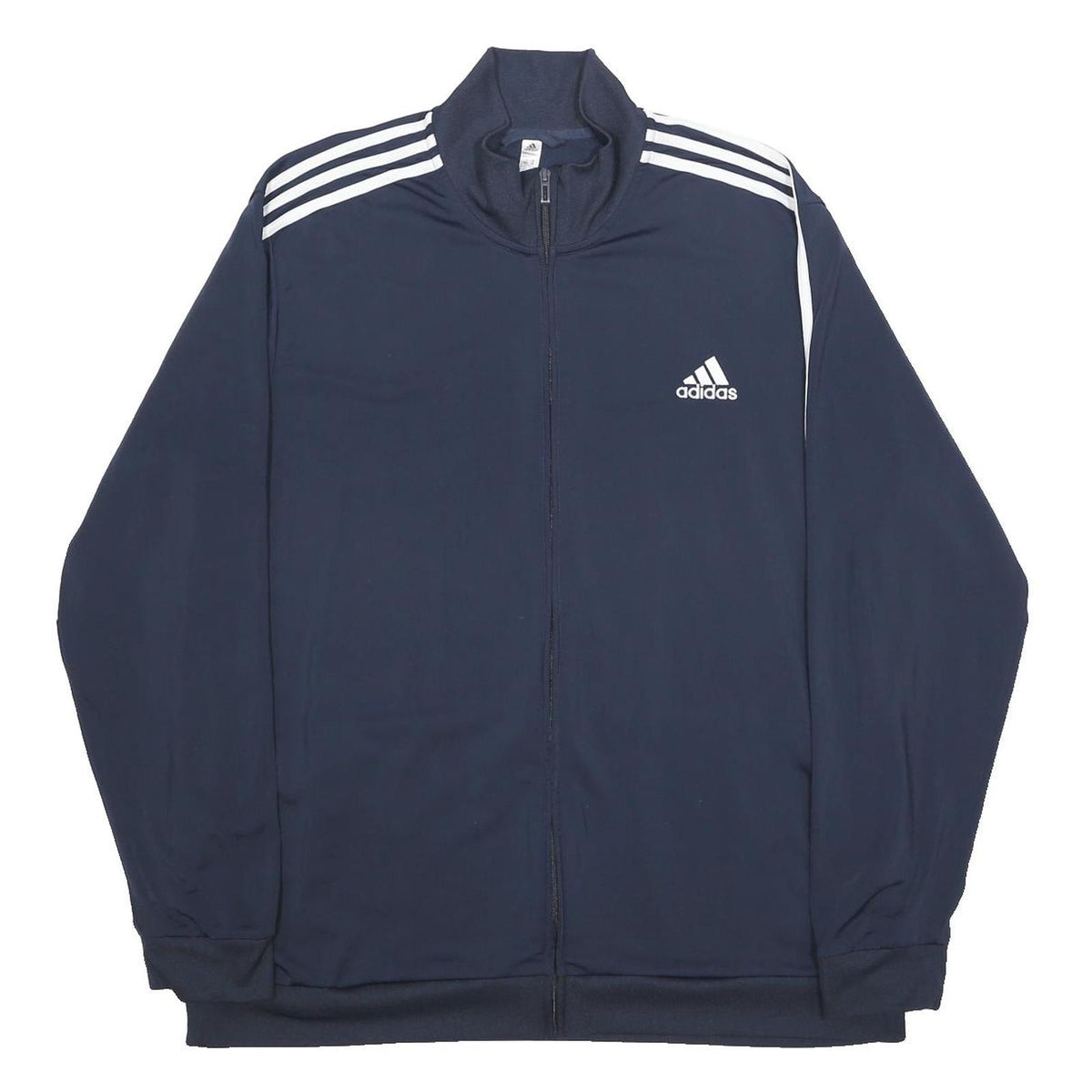ADIDAS Mens Navy Blue Track Jacket 2XL Polyester Zip Athletic Sportswear