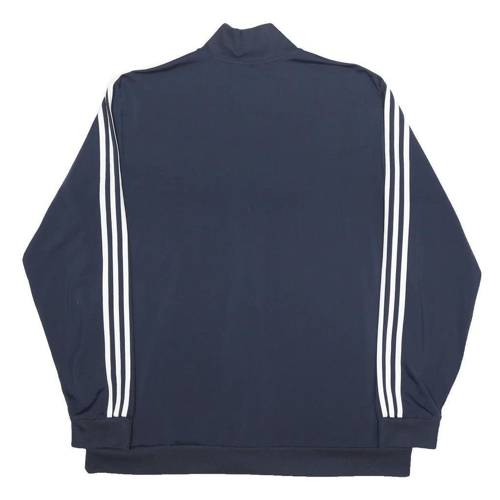 ADIDAS Mens Navy Blue Track Jacket 2XL Polyester Zip Athletic Sportswear