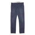 DICKIES Mens Slim Blue Trousers W32 L31 Workwear Zip Pocket Casual