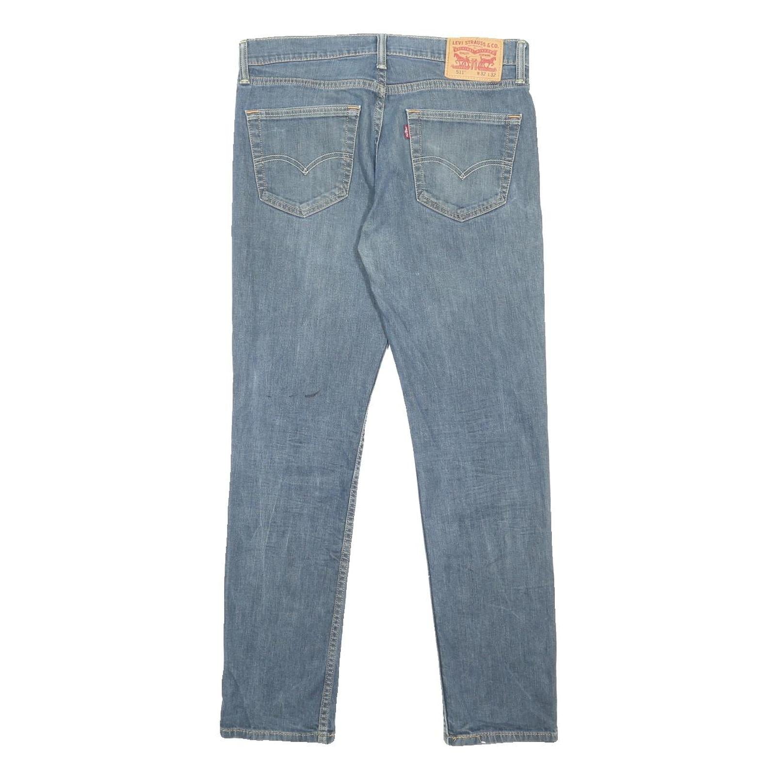 LEVI'S 511 Slim Mens Jeans Blue Slim Skinny Denim Medium W32 L32 Stylish Casual